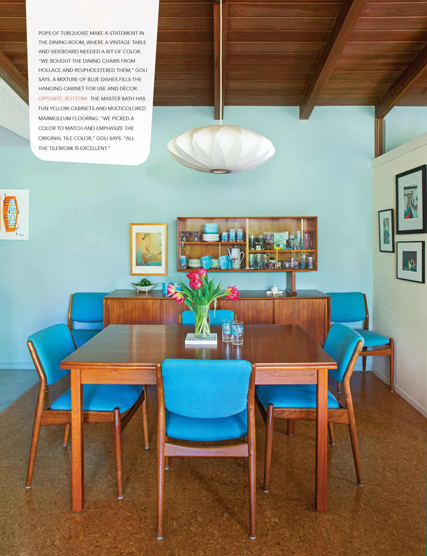 Elegant, cozy dining.