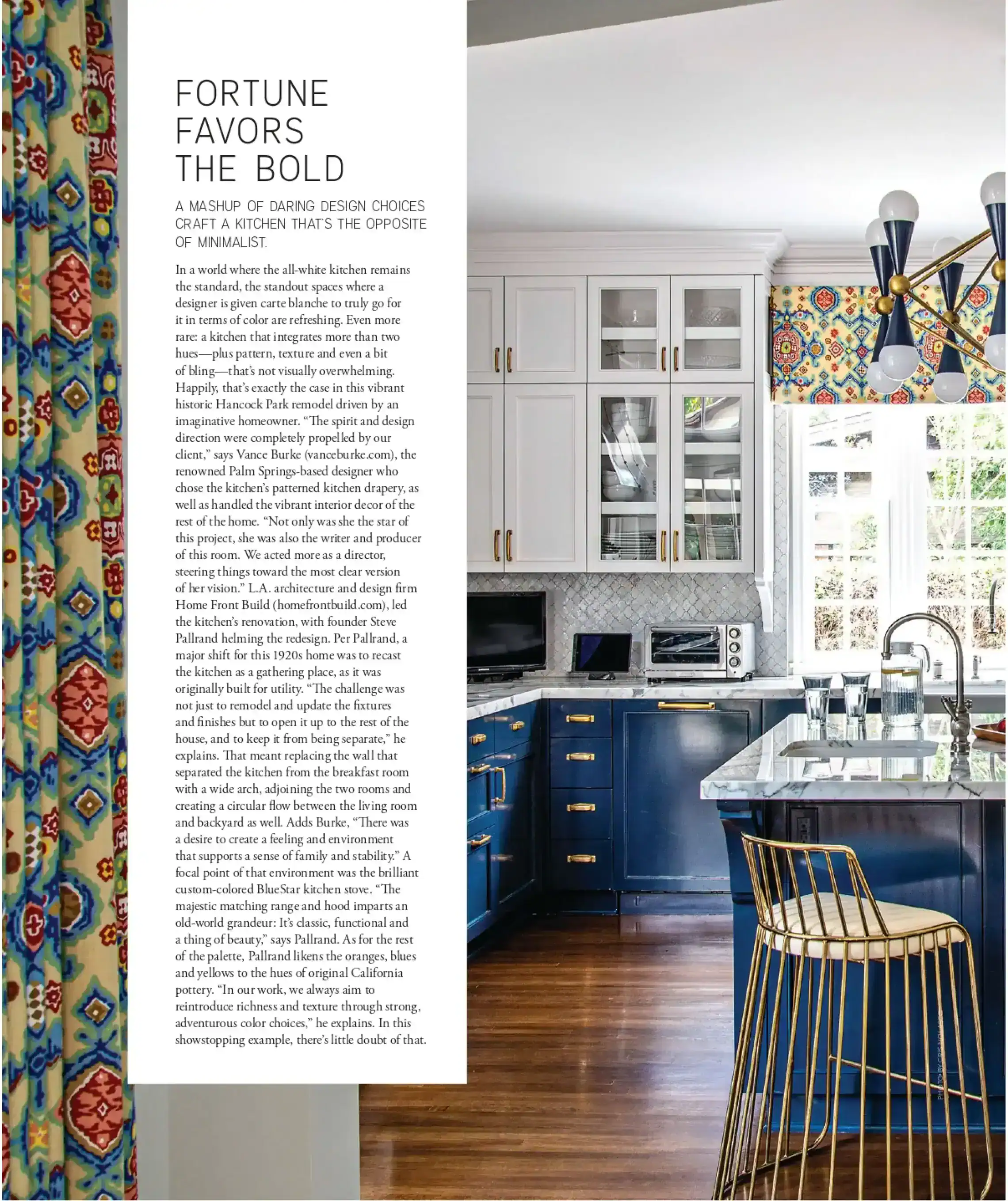 Kitchen with blue ca.