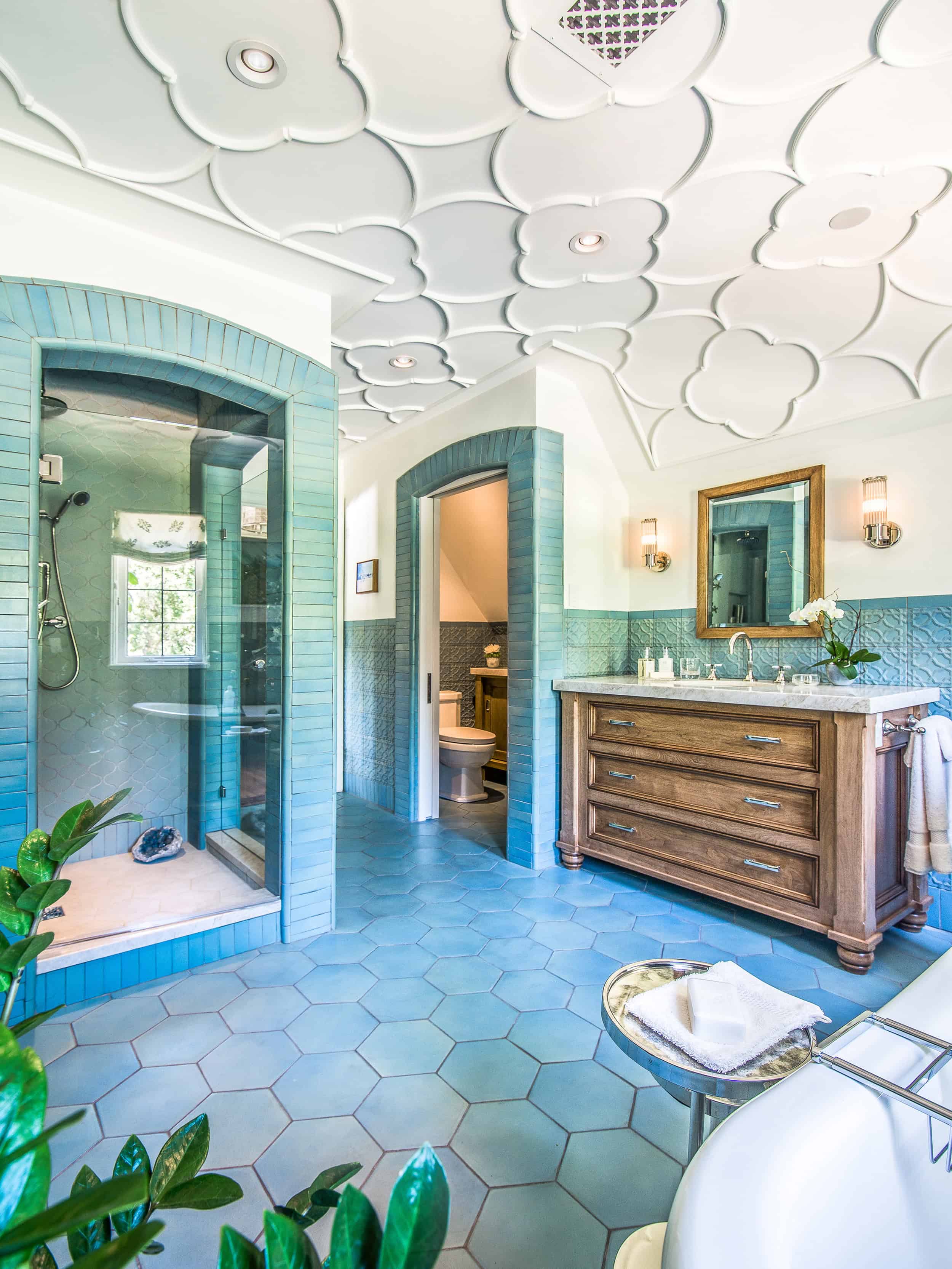 Bathroom with shower.