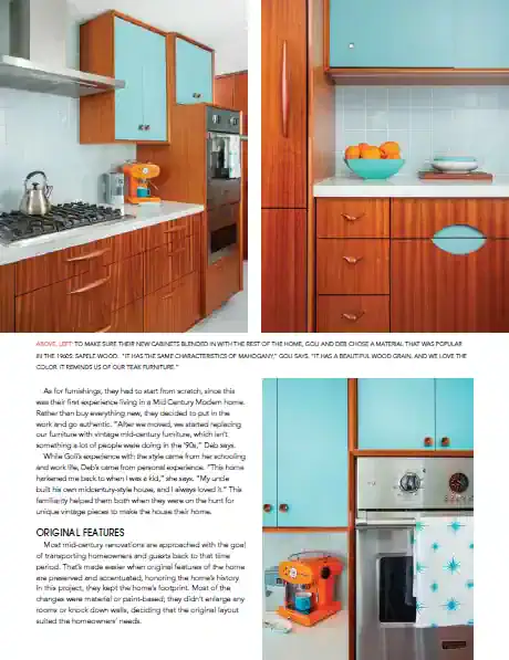 Kitchen with blue ca.