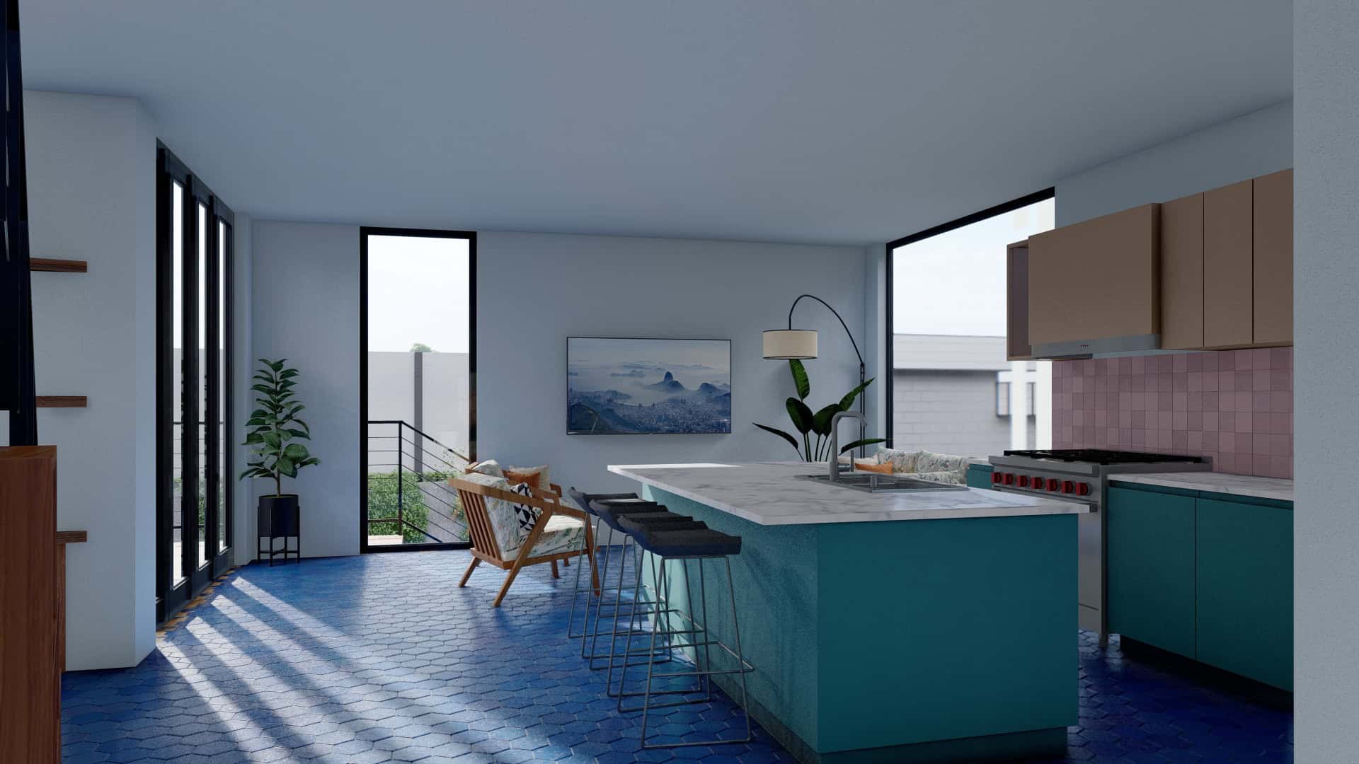 Bright modern kitche.