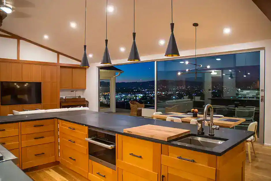 Modern kitchen space.