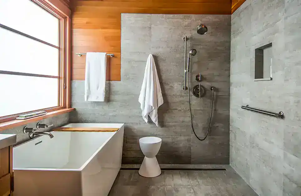 Modern bathroom with.